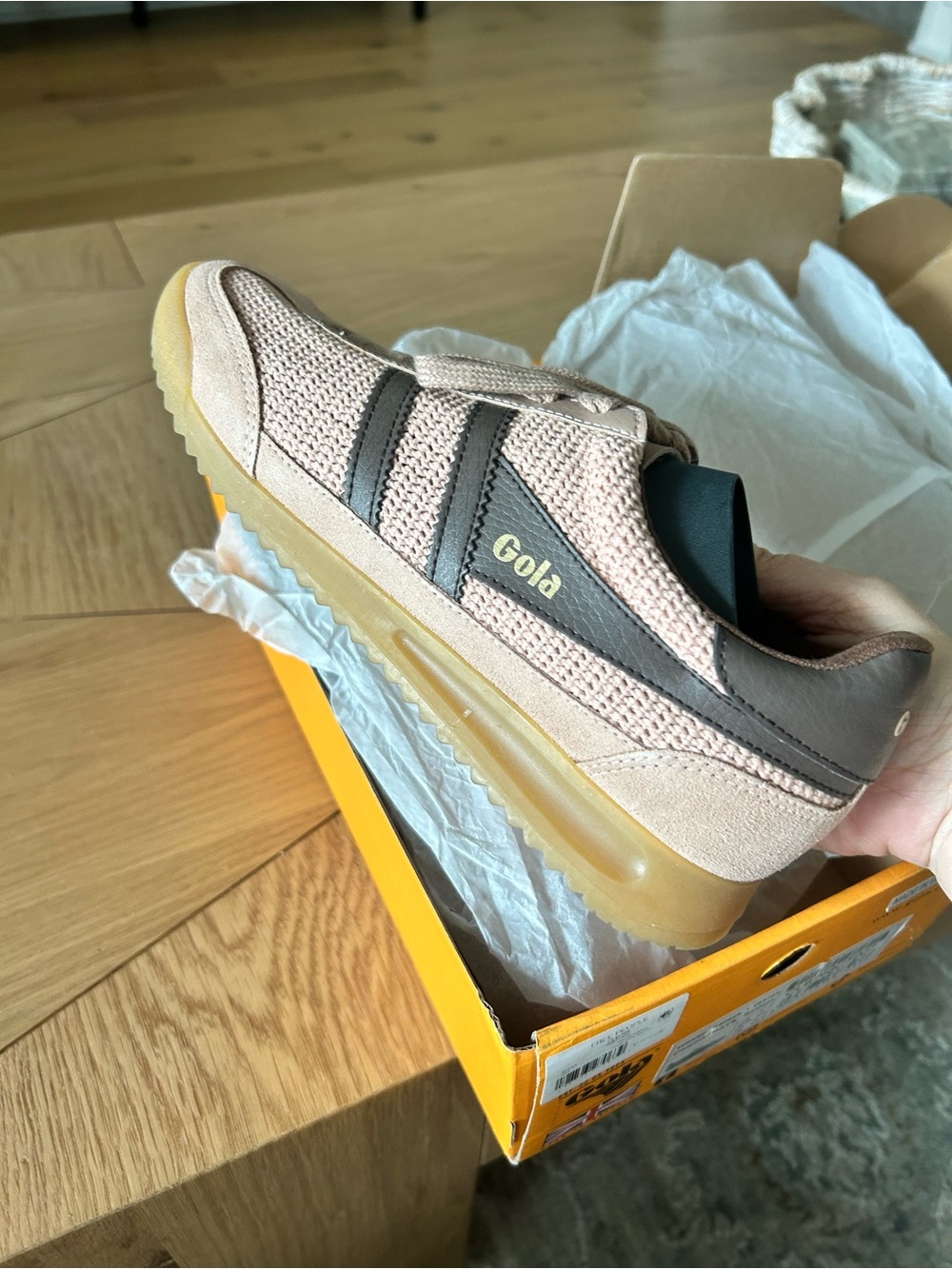 New Gola Tornado Zephyr Sneakers Cameo Dark Brown - Picture 5 of 6